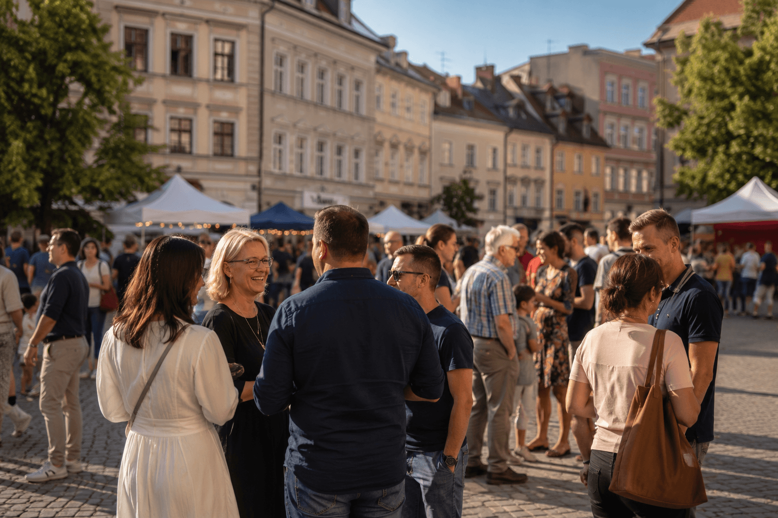 Ludzie w miejskiej przestrzeni